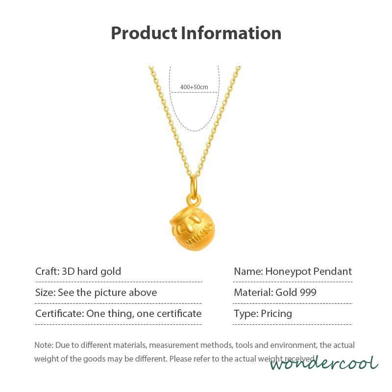 Kalung Winnie-the-Pooh Alloy Bahan Kartun Lucu Korea Gaya Aksesori Fashion-Won