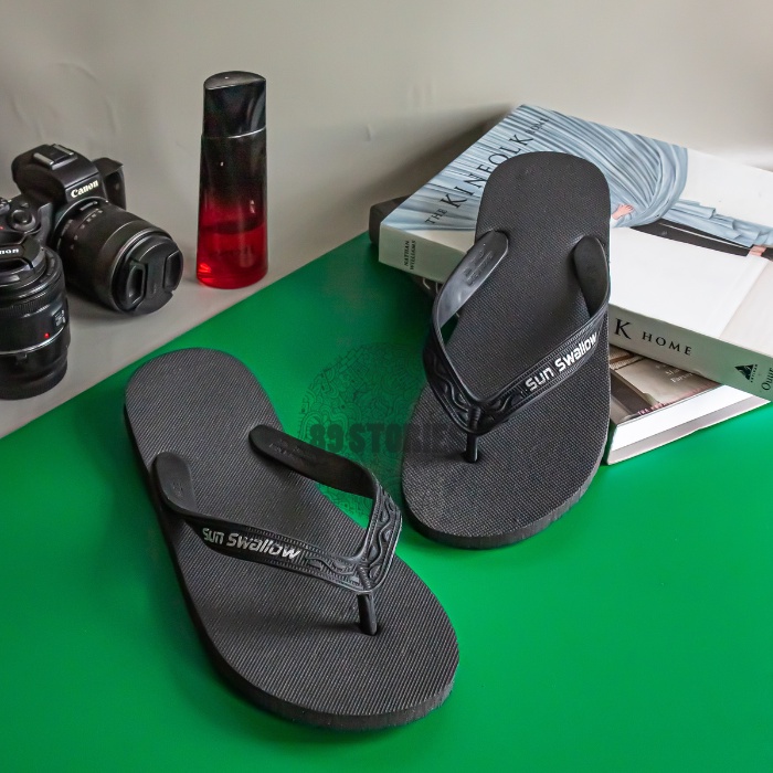 SATUAN Sandal Jepit Sun Swallow Hitam / Full Black 9, 9.5, 10.5, 11 dan 12