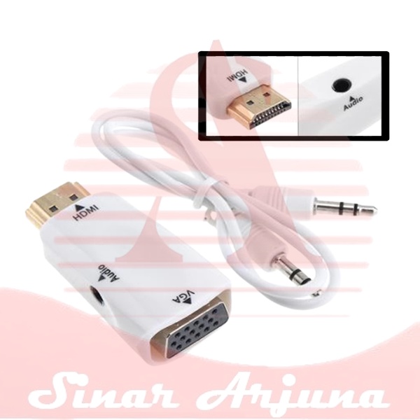 CONVERTER HDMI MALE TO VGA FEMALE/FULL HD1080p /ADAPTER WITH AUDIO OUTPUT MURAH