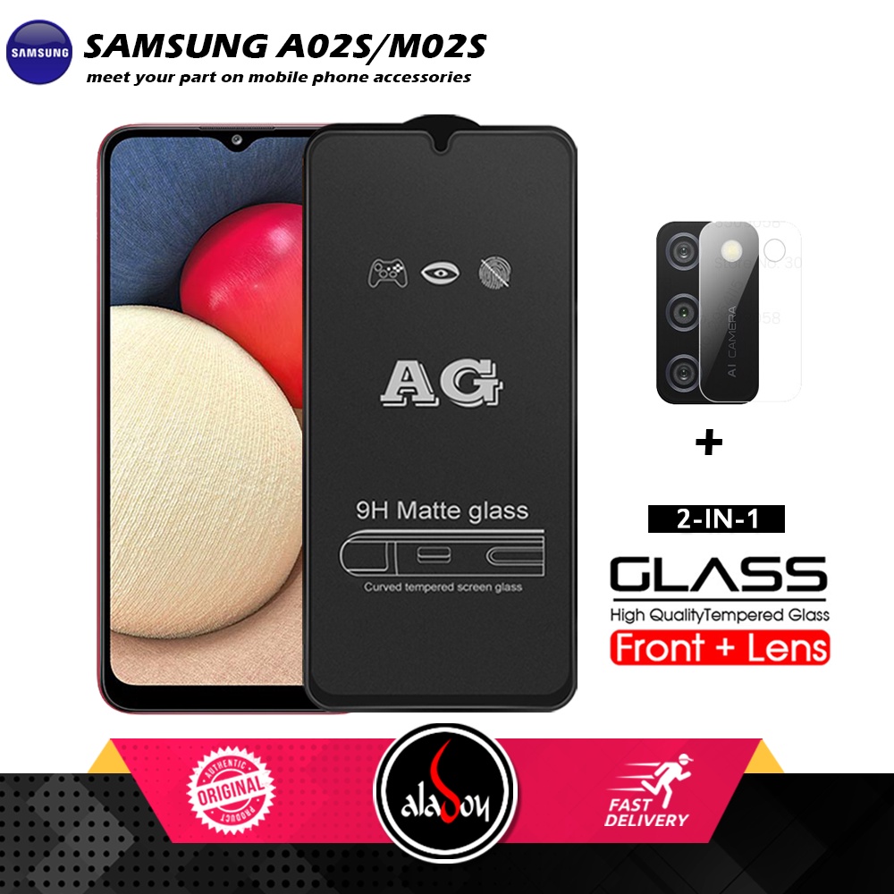 Samsung A02S/M02S PAKET 2IN1 Tempered Glass Matte Anti Glare Full Layar dan Tempered Glass Kamera