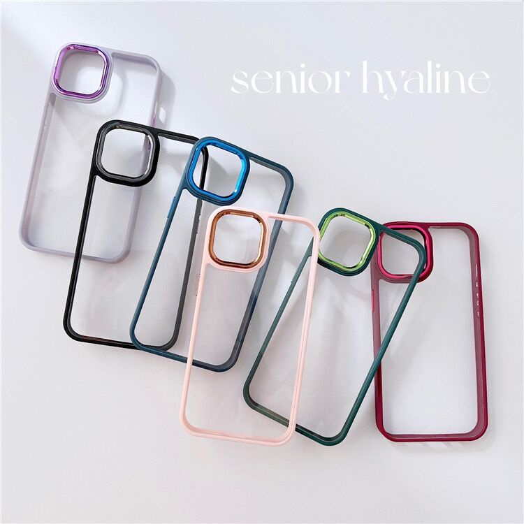 Acrylic Electroplated Case for iPhone 11 11 Pro 11 Pro Max electroplating button iPhone 12 fall proof phone case+transparent iphone case