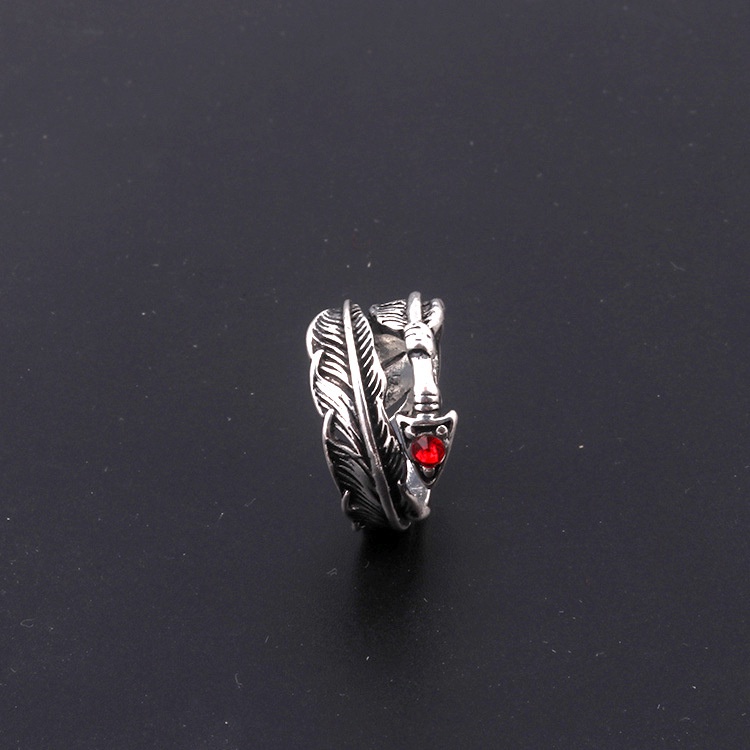 Cincin Model split Desain Bulu marcasite Gaya Retro