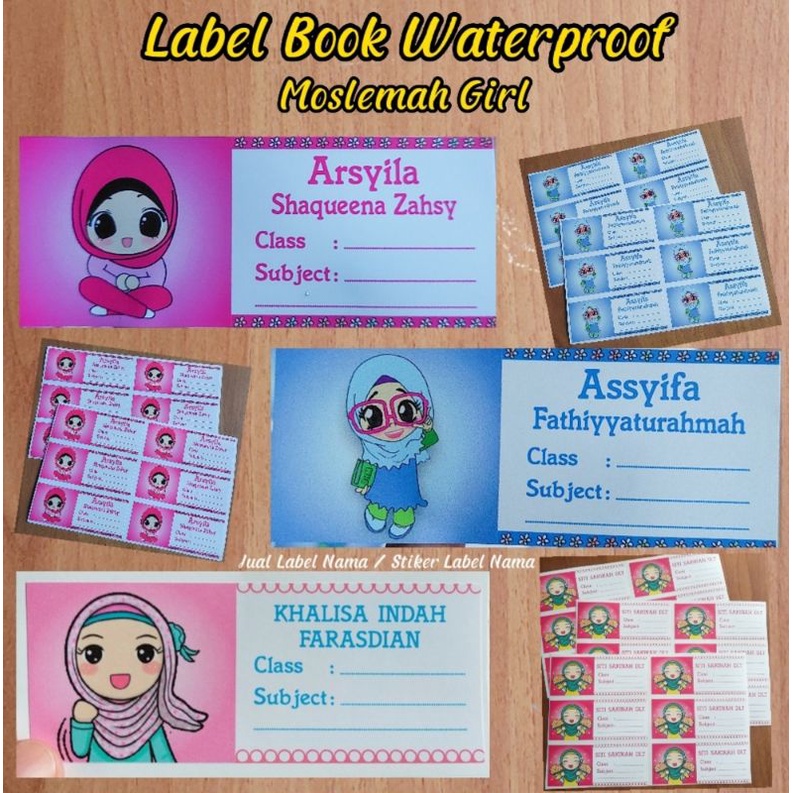 

MOSLEMAH GIRL ~ LABEL BOOK WATERPROOF / LABEL BUKU / STIKER BUKU TAHAN AIR / STIKER WATERPROOF / STIKER BUKU PELAJARAN