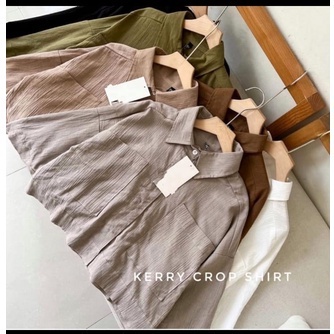T33  - ZEC OOTD kemeja Crop PILIO / Kerry Crop CRINCLE /  Baju kemeja lengan Panjang / ATasan kemeja