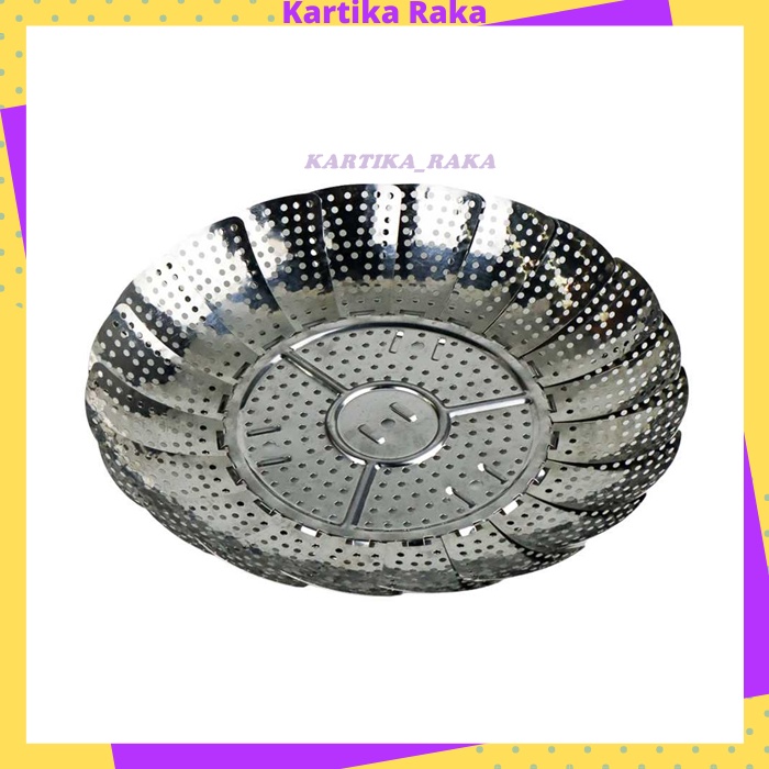 KR  Kukusan Stainless Flexible Nampan Pengukus Makanan Panci Lipat Tray Retractable