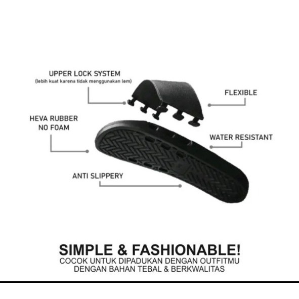 sandal selop Adinova bahan karet Design Simple ( KZ09-KZ16 )