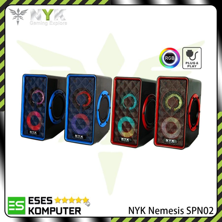 Speaker Gaming NYK Nemesis SPN02 SP-N02 - 3D Sound - Red Blue - Resmi