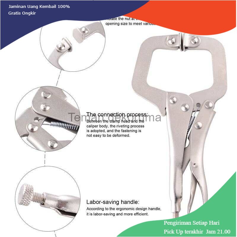 TD-PR2 SPIFFLYER Tang Penjepit Vise Grip Welding Mouth C Clamp 5 Inch - A161