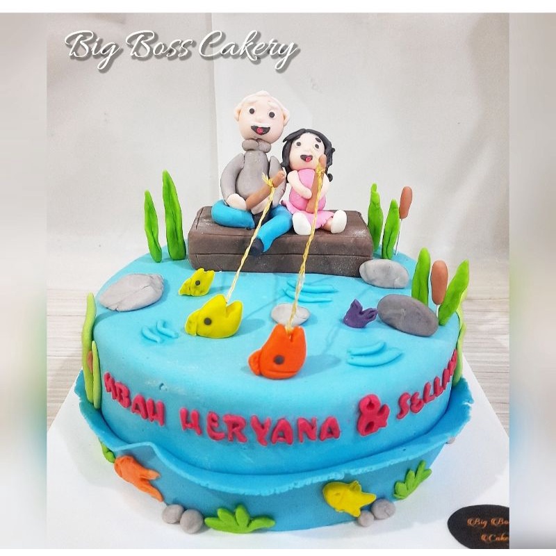 

FISHING MEMANCING IKAN BIRTHDAY CAKE