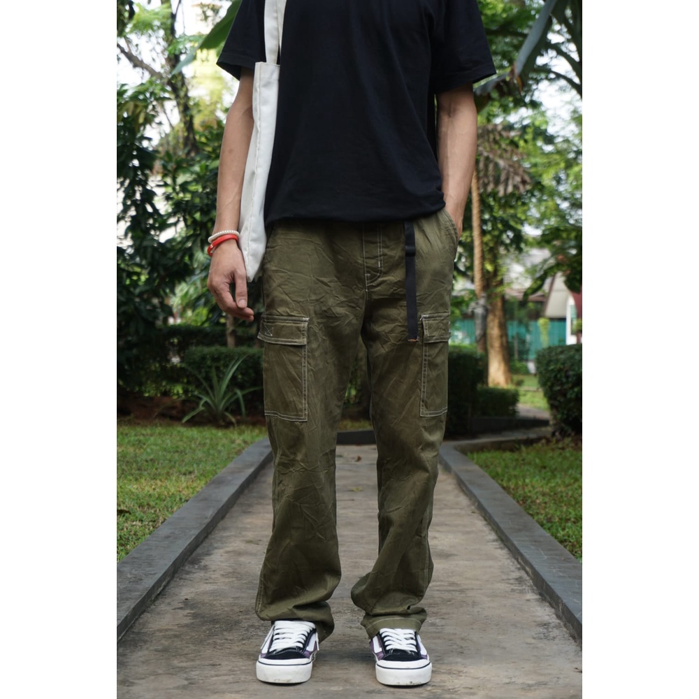 Celana panjang cargo ijo army / celana second