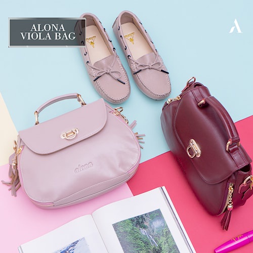 ALONA VIOLA BAG Tas Kulit Asi Reven Leather -Alona Leather Tas Selempang Wanita Alona Viola Bag Kuli