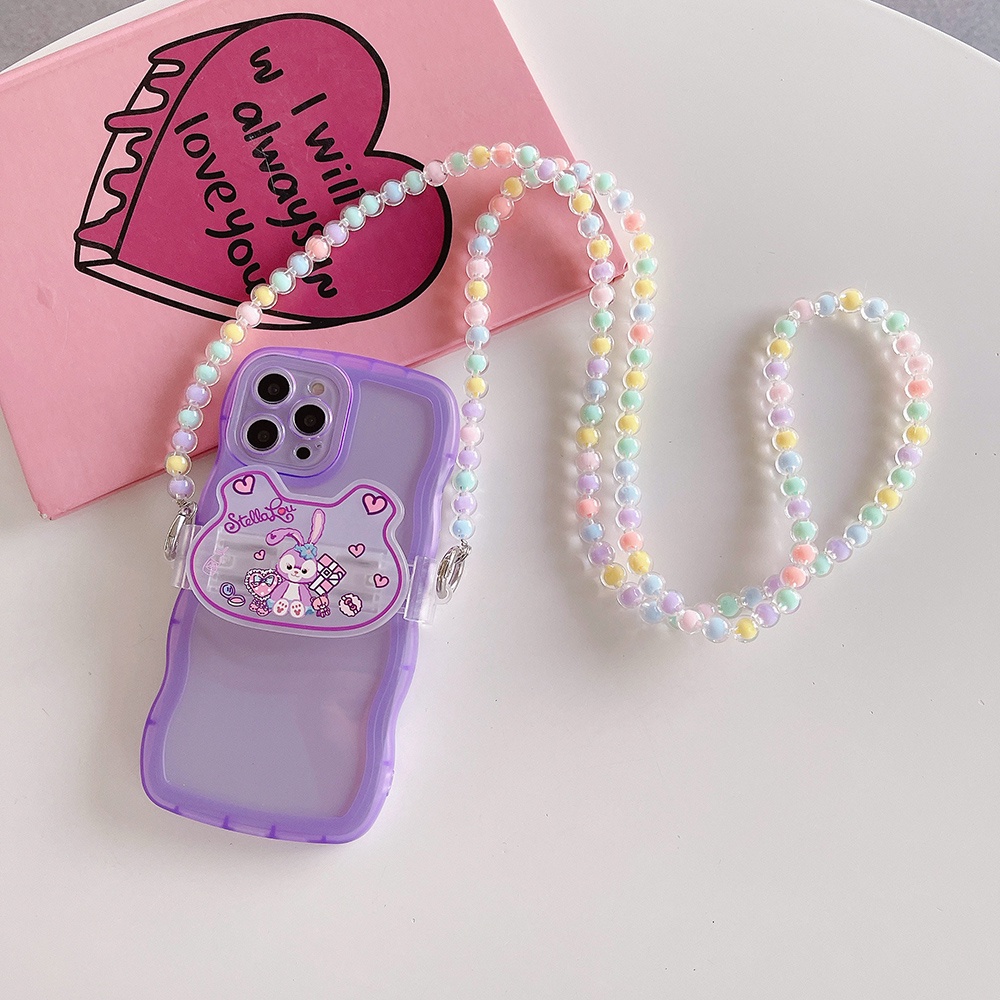 1 Set Tali Lanyard Motif Kartun Beruang Dengan Klip Untuk Holder Handphone