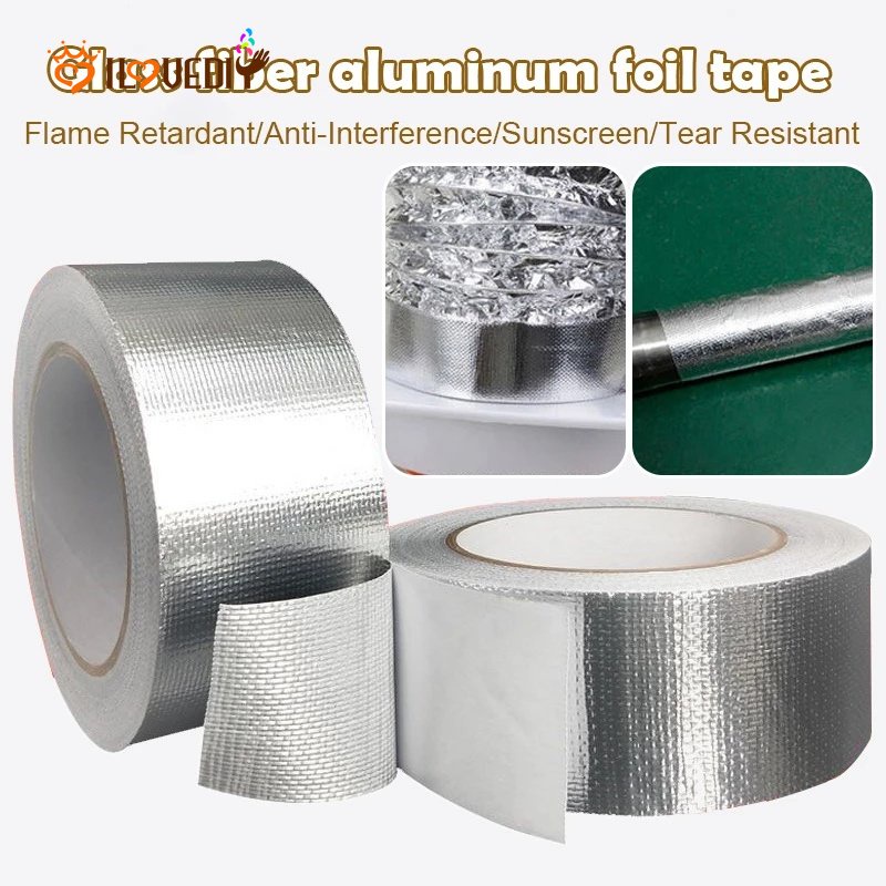 Selotip Aluminum Foil Tahan Suhu Tinggi Ukuran 5 / 10 / 20M Untuk Dapur