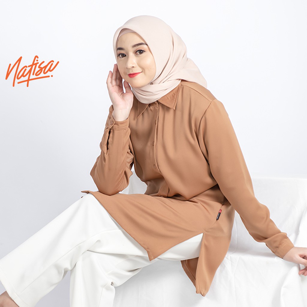 BAJU TUNIK VIRAL Nafisa Loria - Kemeja Atasan Muslim Wanita Size M, L, XL