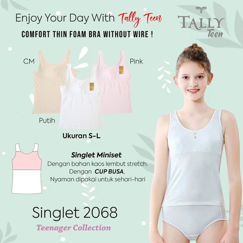 TALLY SINGLET MINISET ANAK 2068 I ADA BUSA BISA DILEPAS I SIZE S - L I BAHAN KATUN