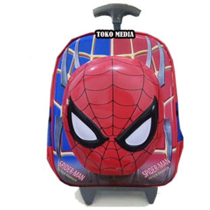 Tas Koper Tas Troli / Trolley Anak Sekolah Uk. Sd Hardcase Embos Spiderman Face