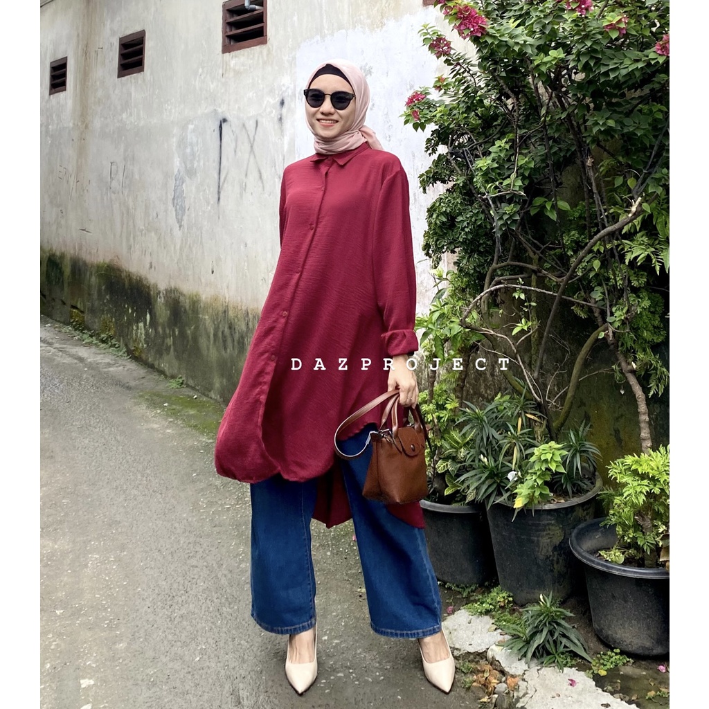 Salsa Tunik Polos Crincle Tunik Crincle by Dazproject