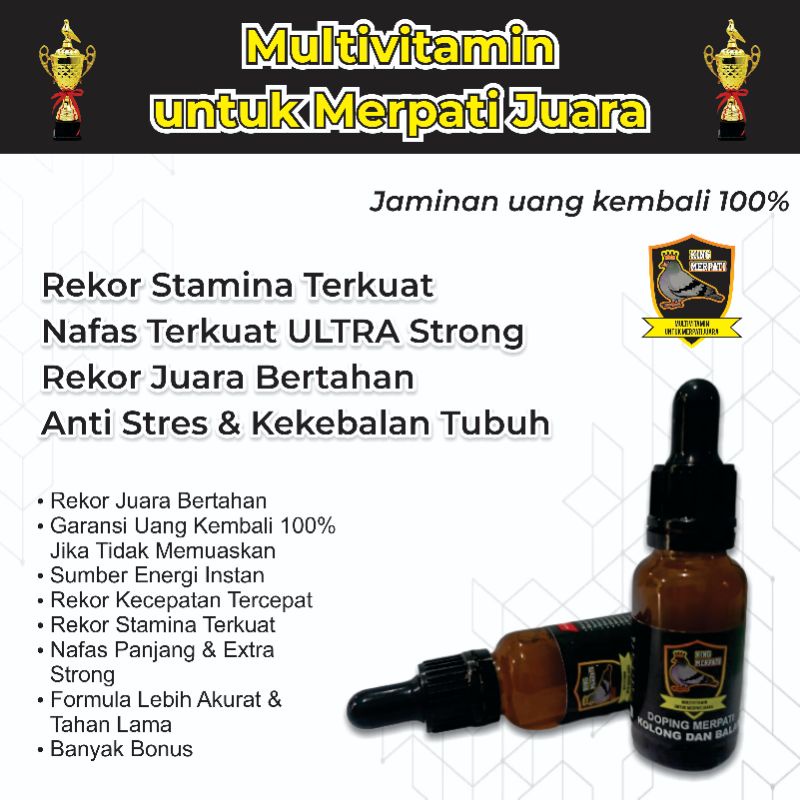 JAMINAN UANG KEMBALI 100%/ DOPING KING MERPATI /DOPING HERBAL NO.1/MERPATI KOLONG DAN MERPATI BALAP 