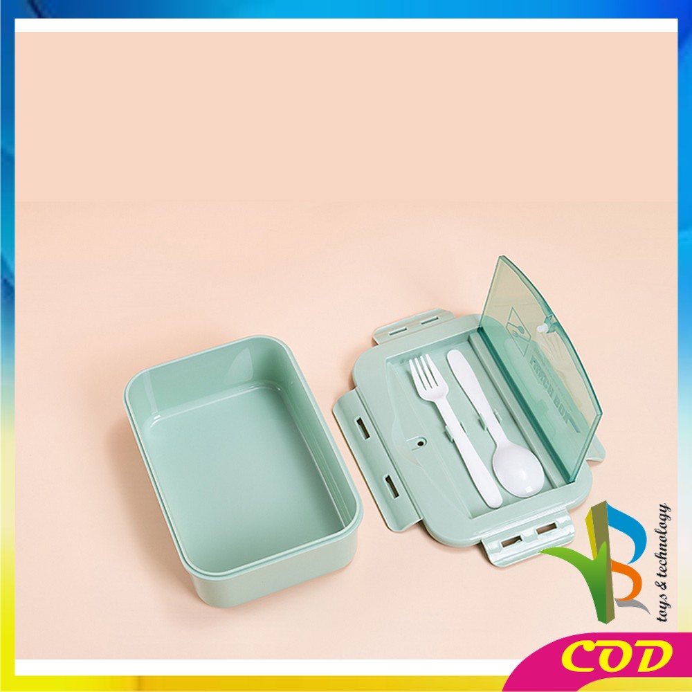 RB-C450 Lunch Box Set Tempat Makan Dengan Sendok Food Grade / Kotak Bekal Makanan Bento Box Portable