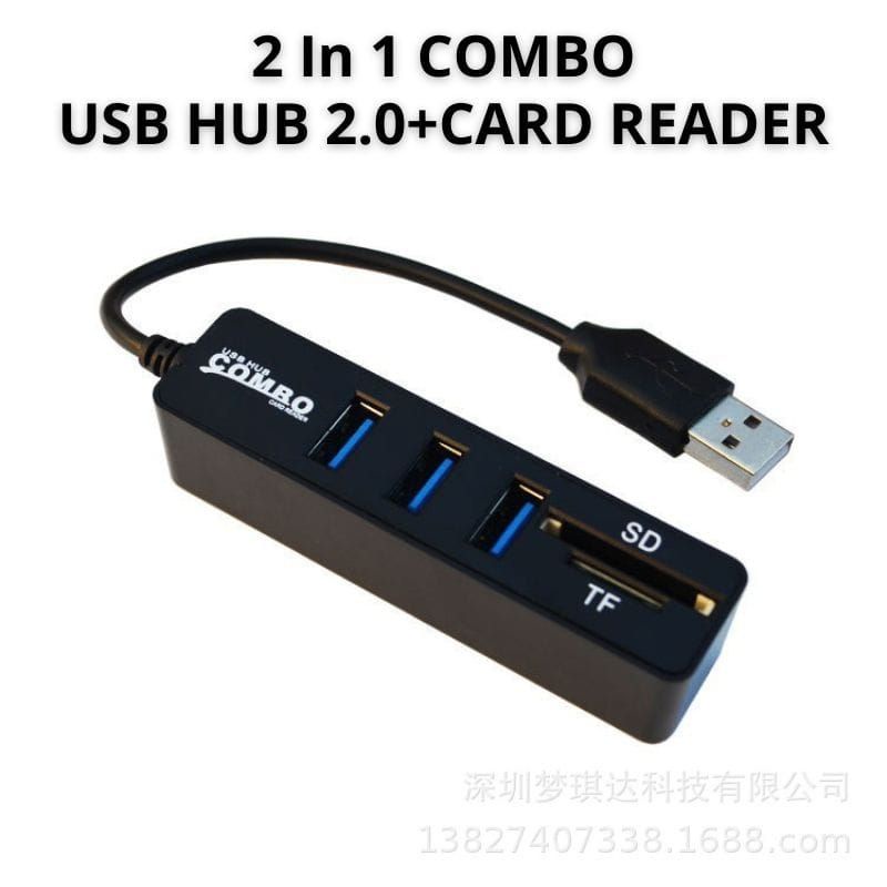 USB HUB 2.0 Support 1TB | 480 Mbps | Card Reader Micro SD/T-Flash SD/SDHC/SDXC