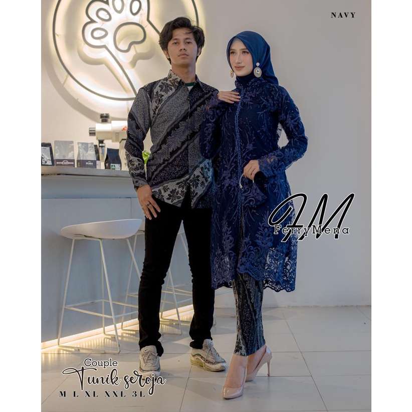 Permata Olshop / Couple Kebaya Busui Kancing Depan Dan Kemeja / Couple Kebaya Lamaran / Kebaya Couple Kondangan / Kebaya Seragam / Couple Kebaya Busui / Couple Kebaya Jumbo