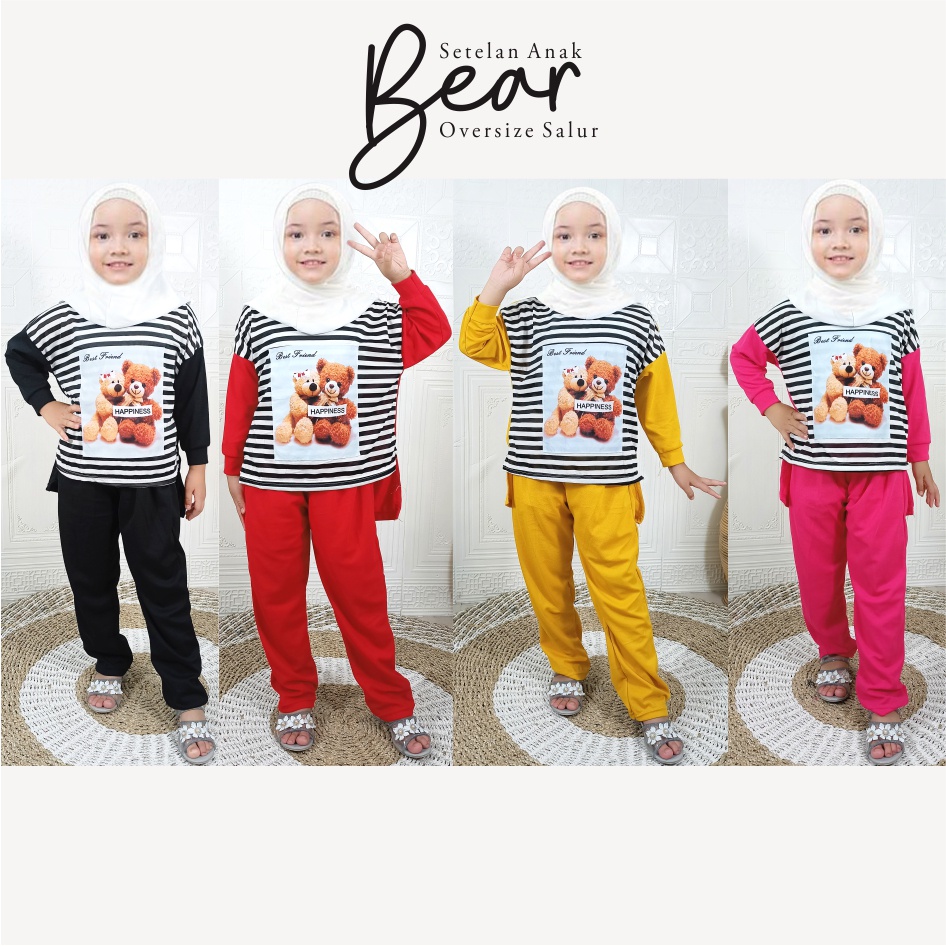Setelan Anak Perempuan Bear Oversize Salur CKids