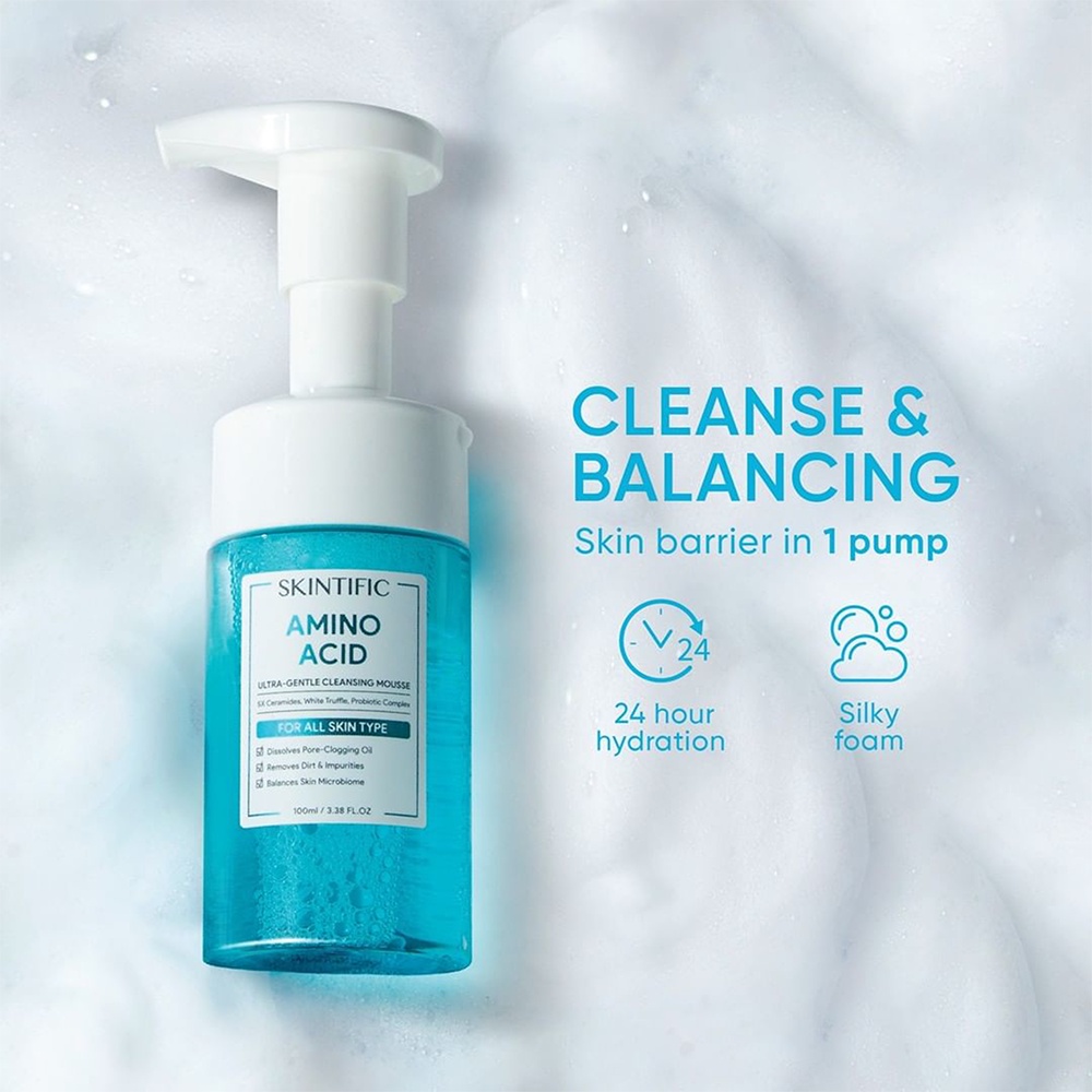 ❤ BELIA ❤ SKINTIFIC 31 Amino Acid Ultra Gentle Cleansing Mousse 100ml | Pembersih Wajah Facial Cleanser Sabun Muka Face Wash Foam