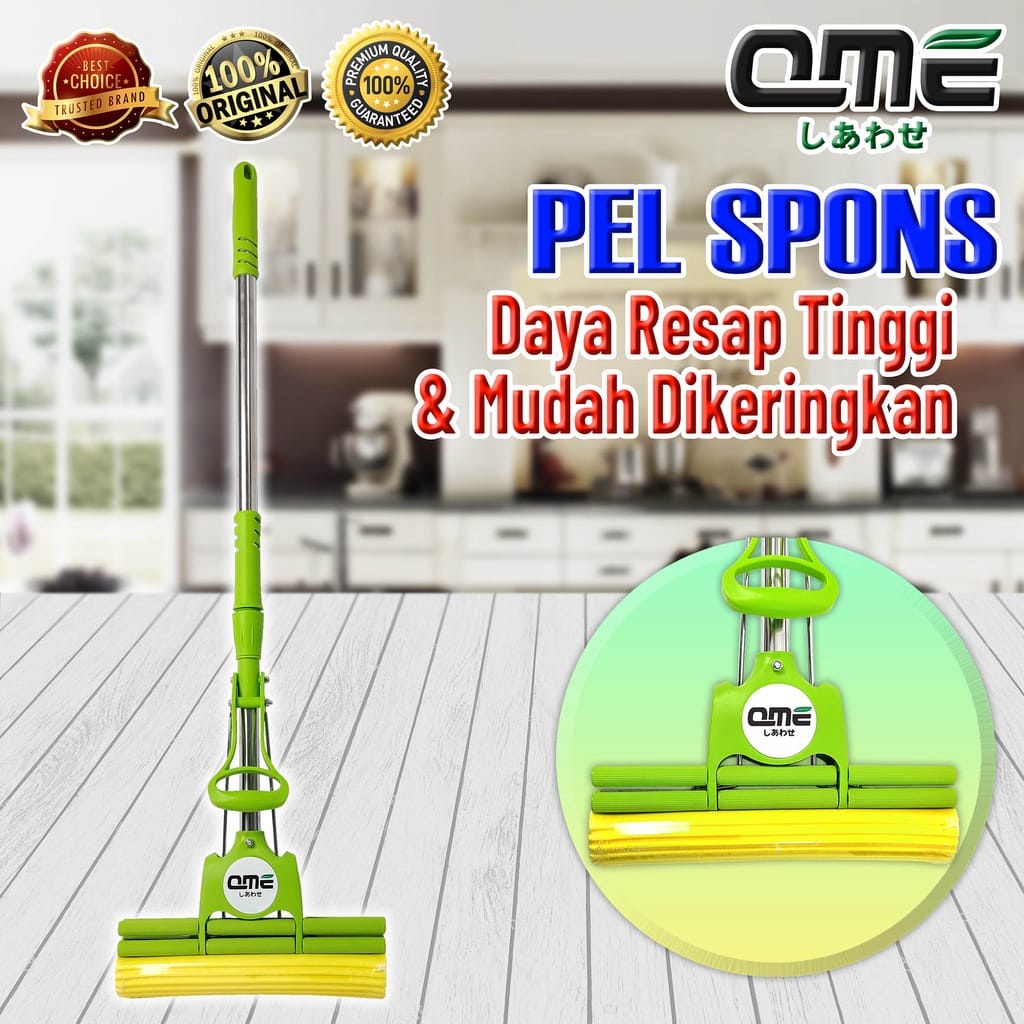 Mop Busa Serbaguna / Sapu Pel Mop Alat Pembersih Lantai Pengering Lantai Sodok / Merk QME QM-721