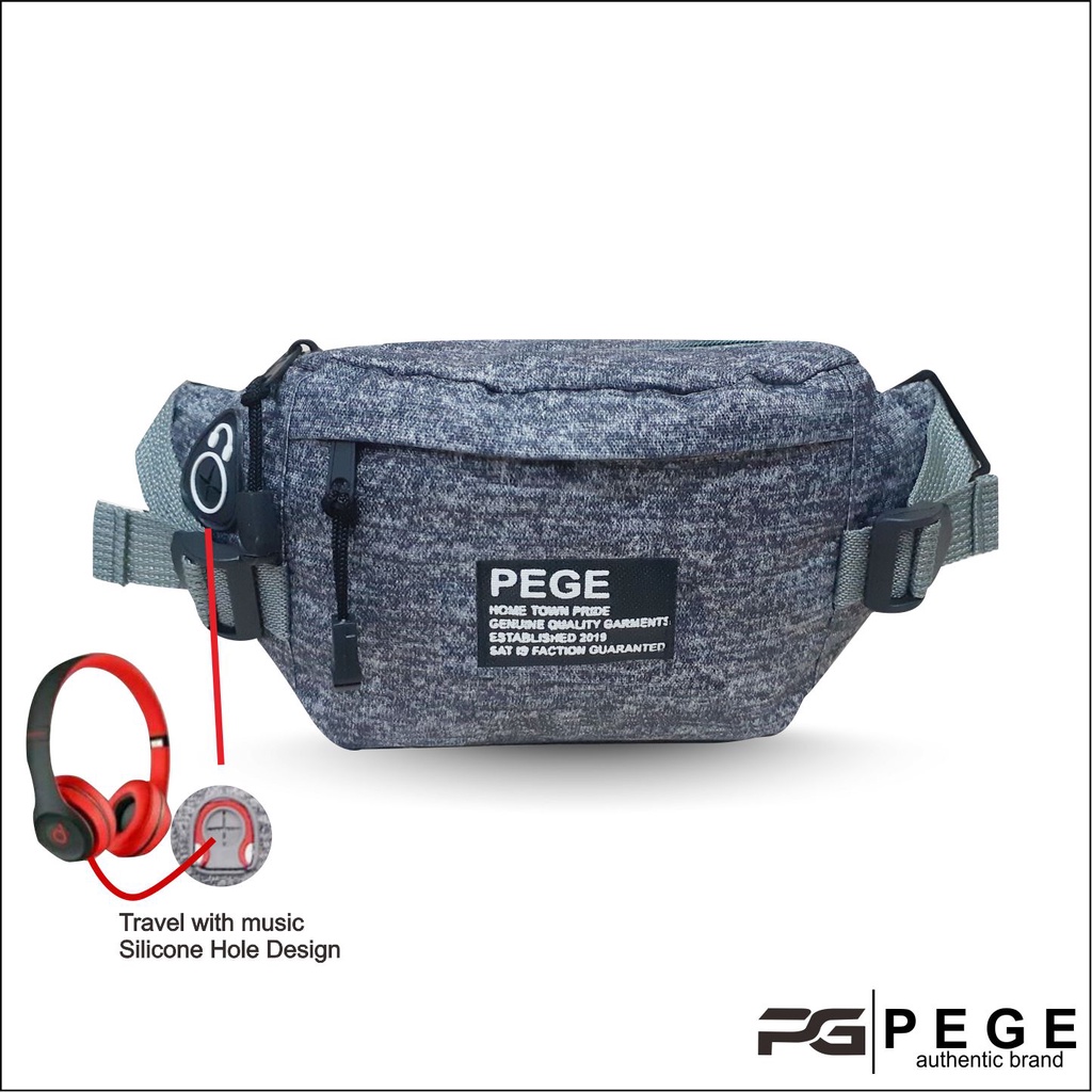 Tas Selempang Waistbag PEGE Kanvas Pria Model Simpel Kasual - PG 8930