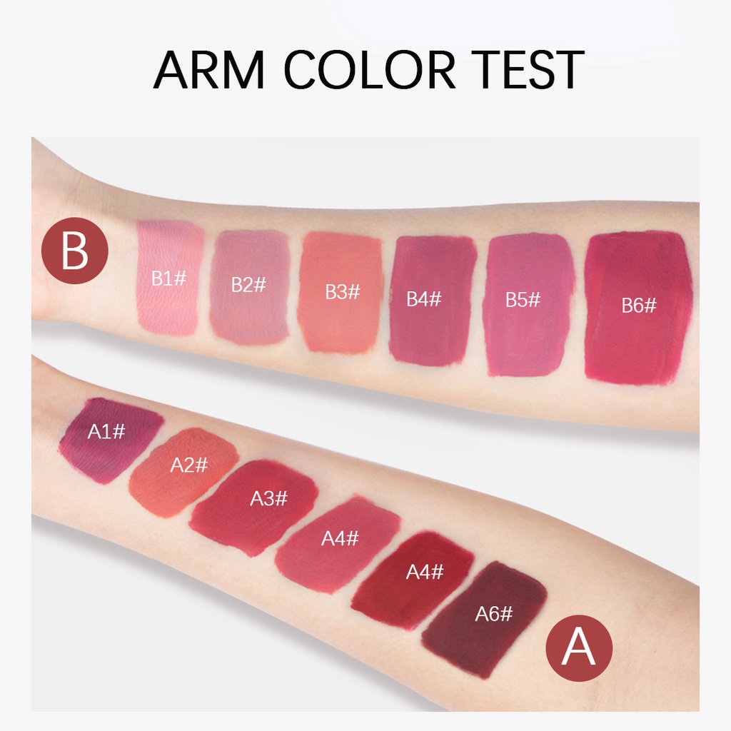 【ORI】Allphv LipMatte Gloss Set Matte Liquid Lipstick  Lipstik paket 6 warna  Long-Lasting Wear Non-Stick Cup