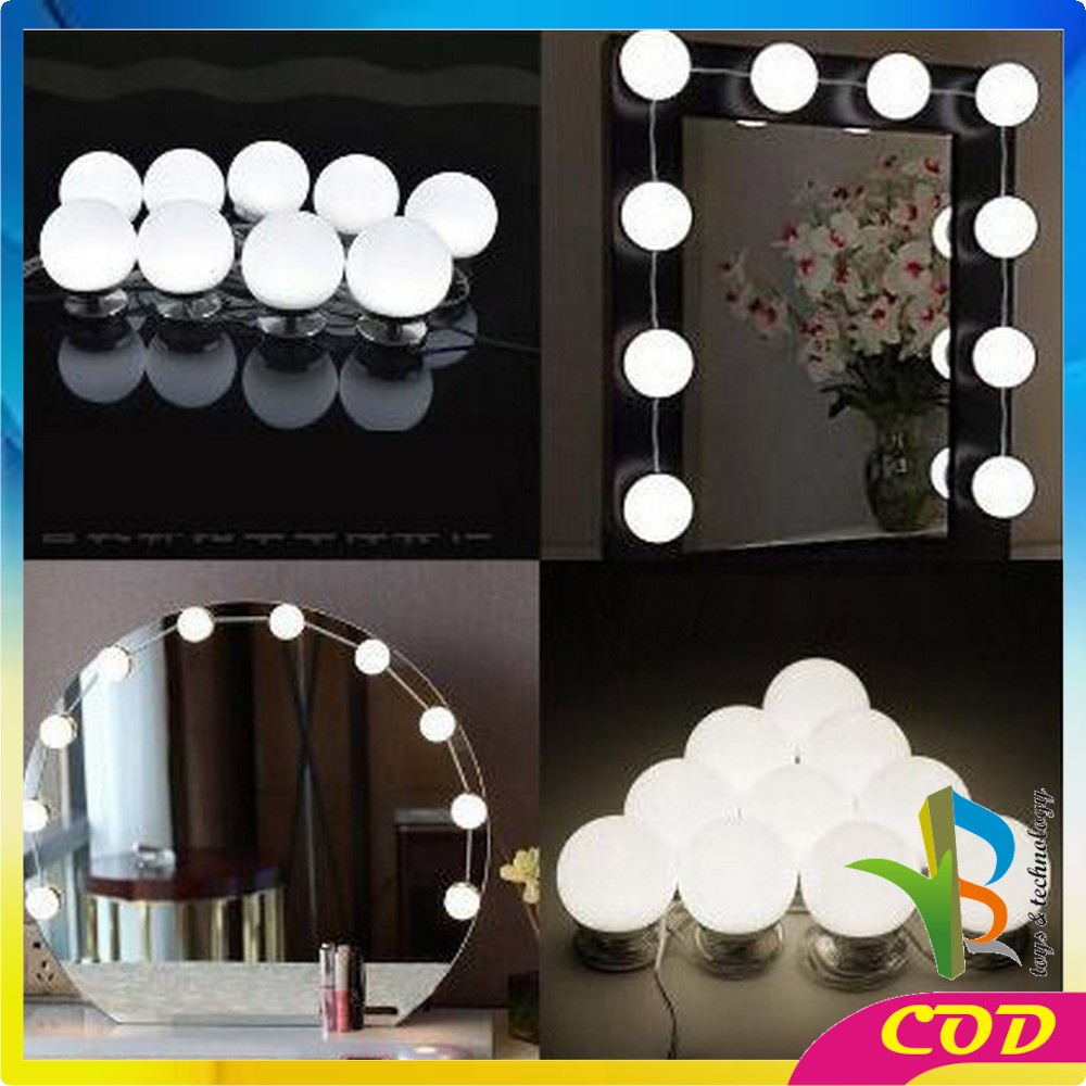 RB-K2 Lampu Led Meja Rias Make Up | Lampu Kaca Rias Vanity Mirror Light ( 10 Bohlam )