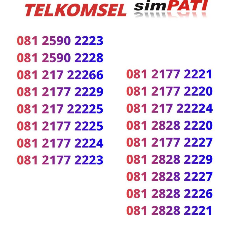 simpati 11 digit  tripel 222