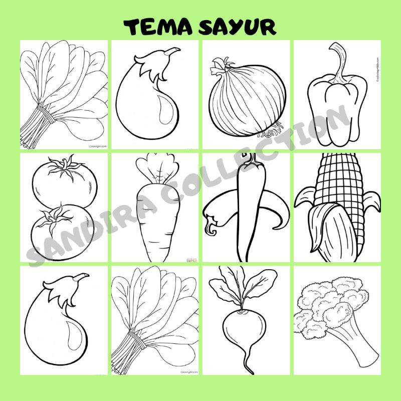 

SANDIRA - LEMBAR/GAMBAR MEWARNAI ANAK SERIES SAYUR