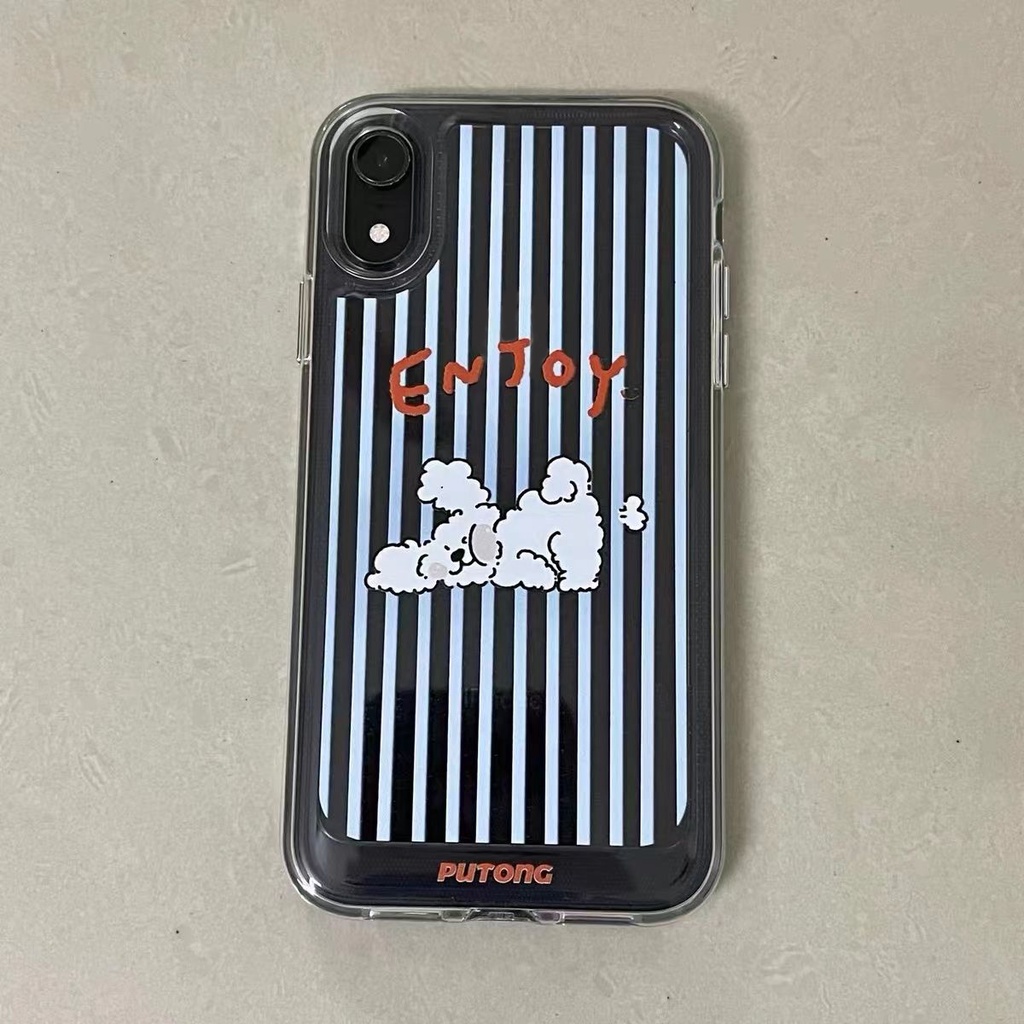 IPHONE Soft Case Anjing Lucu Kompatibel Untuk Iphone13 14 12 11 Pro 7 8 Plus X XR XS MAX Casing Ponsel Transparan Silikon TPU Shockproof Cover