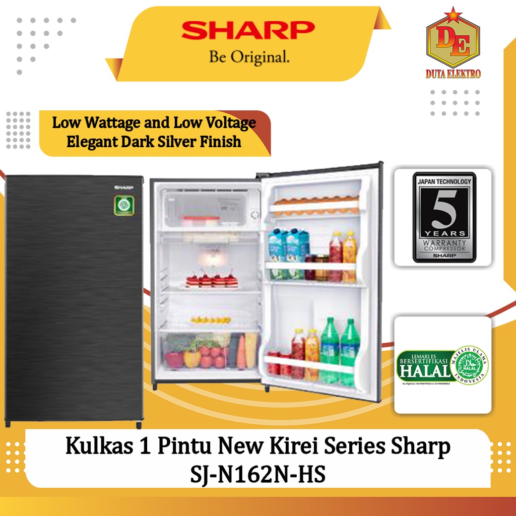 Kulkas 1 Pintu Sharp SJN 162 NHS New Kirei Series