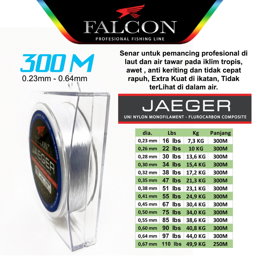 Senar Pancing Falcon Jaeger 300M Night Vision
