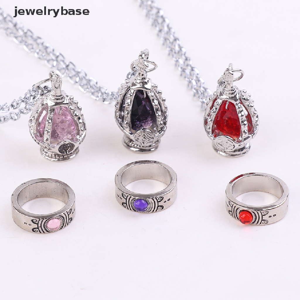 2pcs / Set Kalung + Cincin + Anting Tusuk Motif Anime Puella Magi Madoka Magica Untuk Perhiasan Wanita / Cosplay