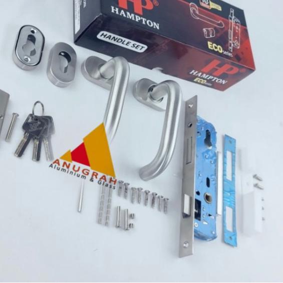 Kunci + Handle Hampton Komplit Set Pintu Aluminium