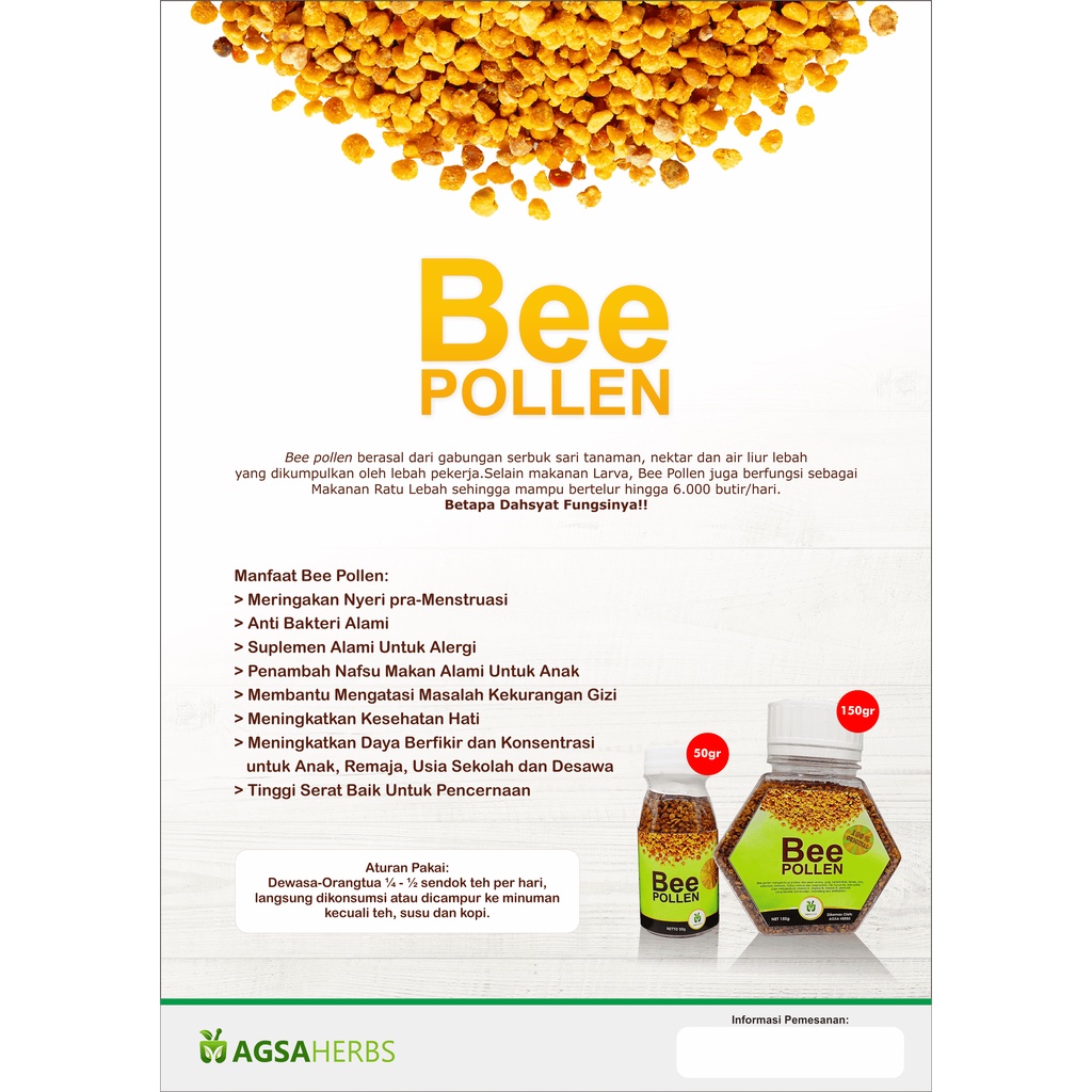 

Bee Pollen Agsa Herbs#Suplemen Alami Daya Ingat#Bee Pollen