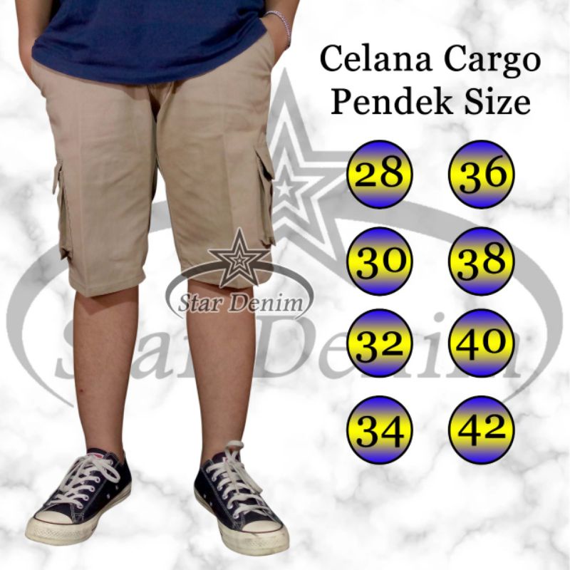 Celana Cargo Pendek Pria Star Denim / Celana Cargo Pendek  Pria Terlaris / Celana Cargo Pria Star Denim Terbaru Premium