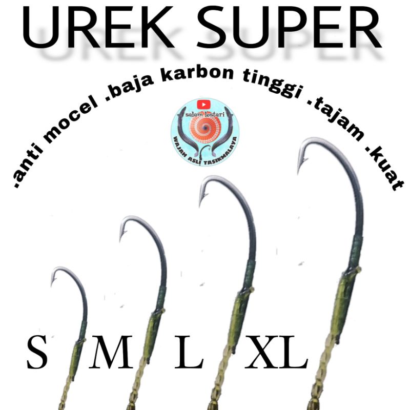 urek belut sawah Balong kolam babon sungai sidat s m l XL kail pancing urekan welut baja anti mocel 