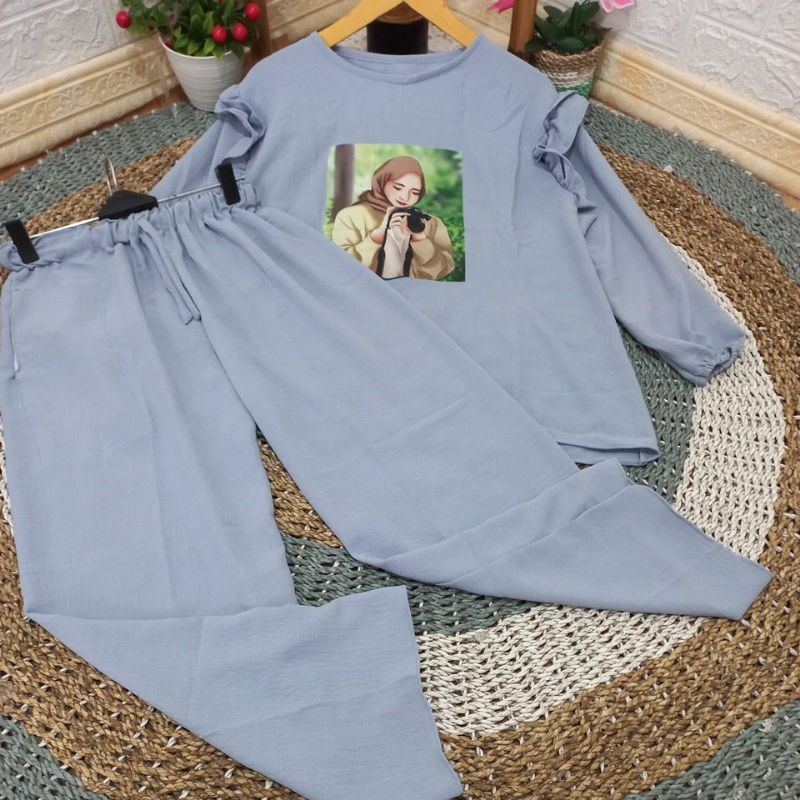ONE SET TERBARU CRINKLE AIRFLOW//Stelan Wanita Dewasa Masa Kini
