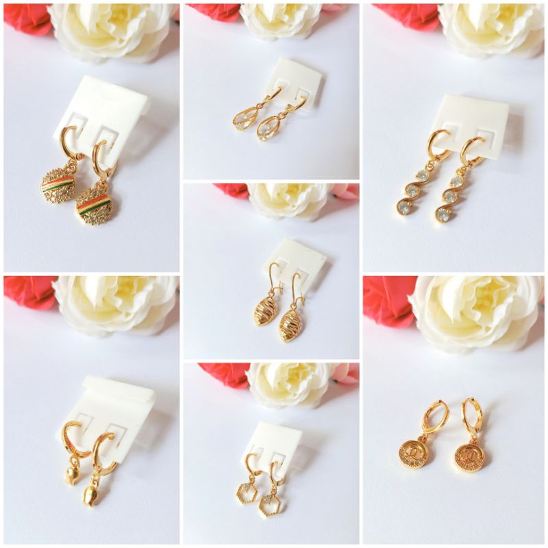 Anting xuping lapis emas wanita