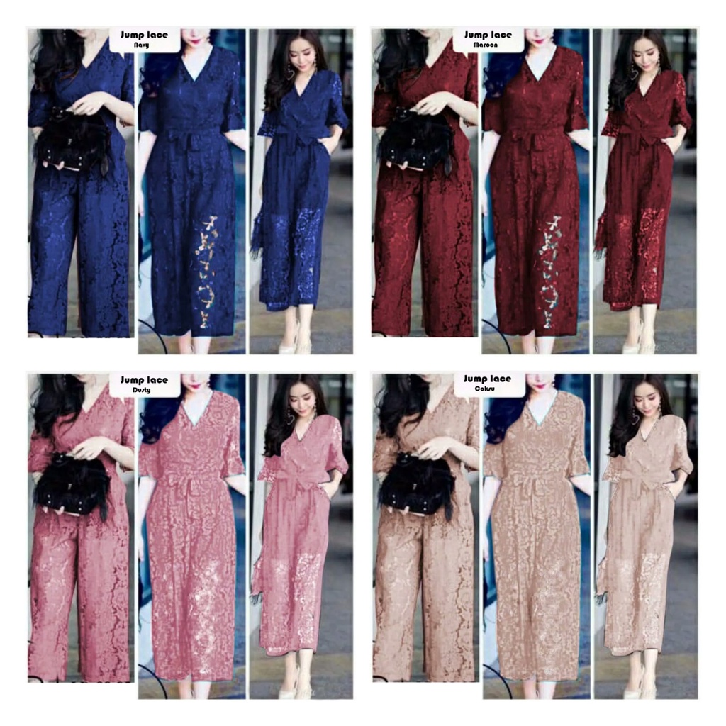 Jumpsuit lace/terusan jumpsuit/jumpsuit elegan/jumpsuit panjang/terusan jumpsuit/jumpsuit wanita