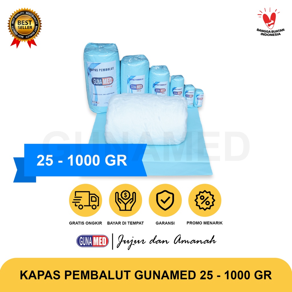 Kapas Pembalut Serbaguna No1 Gunamed 50Gr