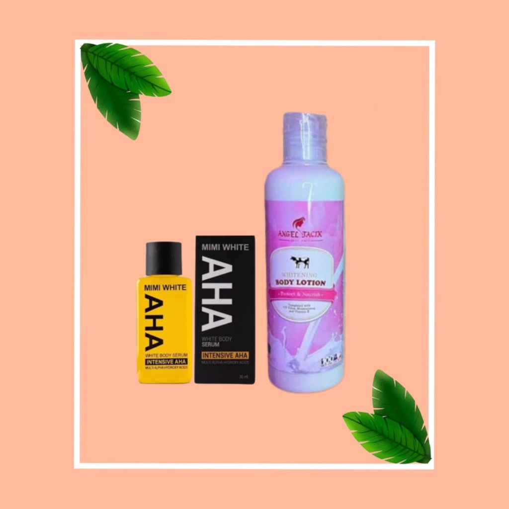 Body Lotion Whitening Angel Tacik Cream Paket 2IN1 Handbody Serum Mimi White Aha Pemutih Kulit Origi