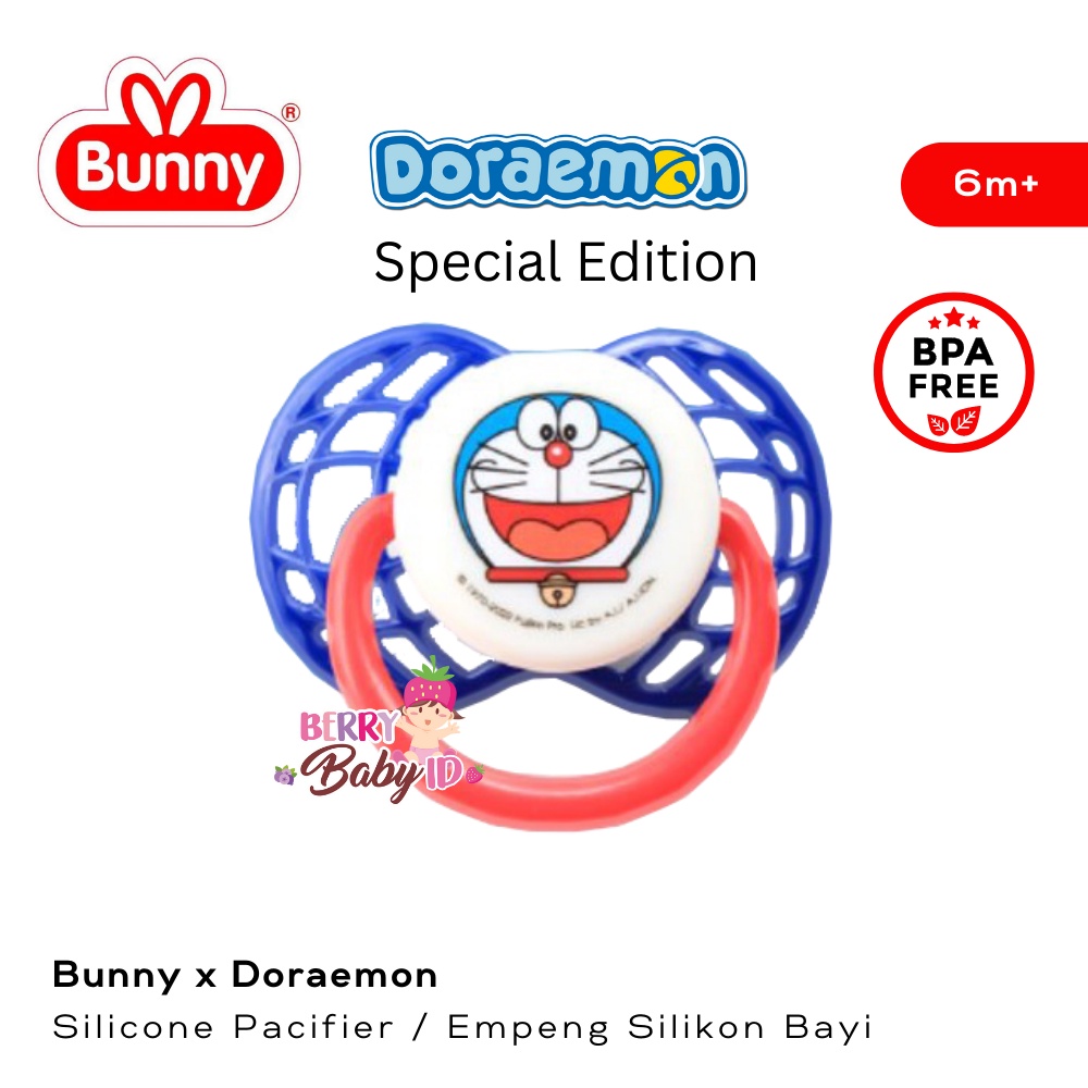 Lusty Bunny Doraemon Pacifier Soother Silicone Empeng Bayi Silikon 6m+ Berry Mart