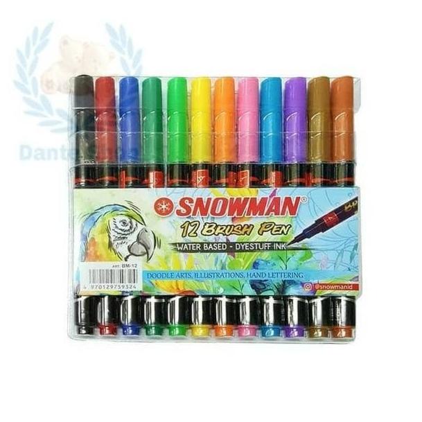 

SNOWMAN Brush Pen 12 Warna Set