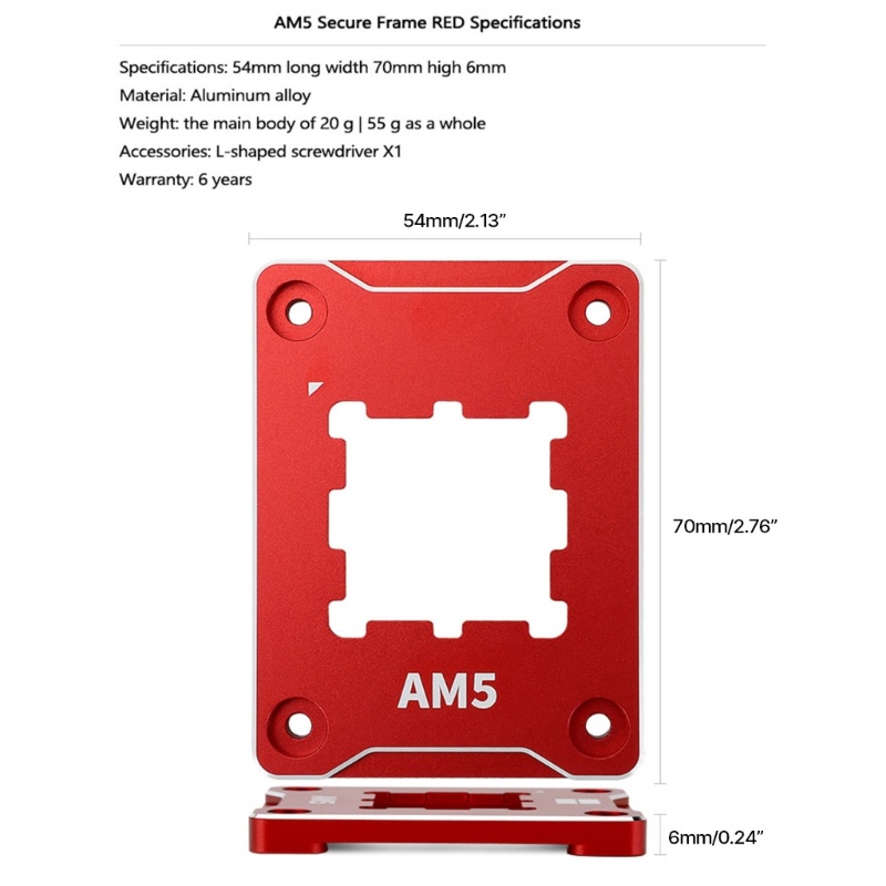 Btsg CPU Bending Corrector Frame Untuk AMD-ASF AM5 Pelindung Untuk Seri RYZEN7000 Buckle Fixing Bracket CNC Aluminium Allo