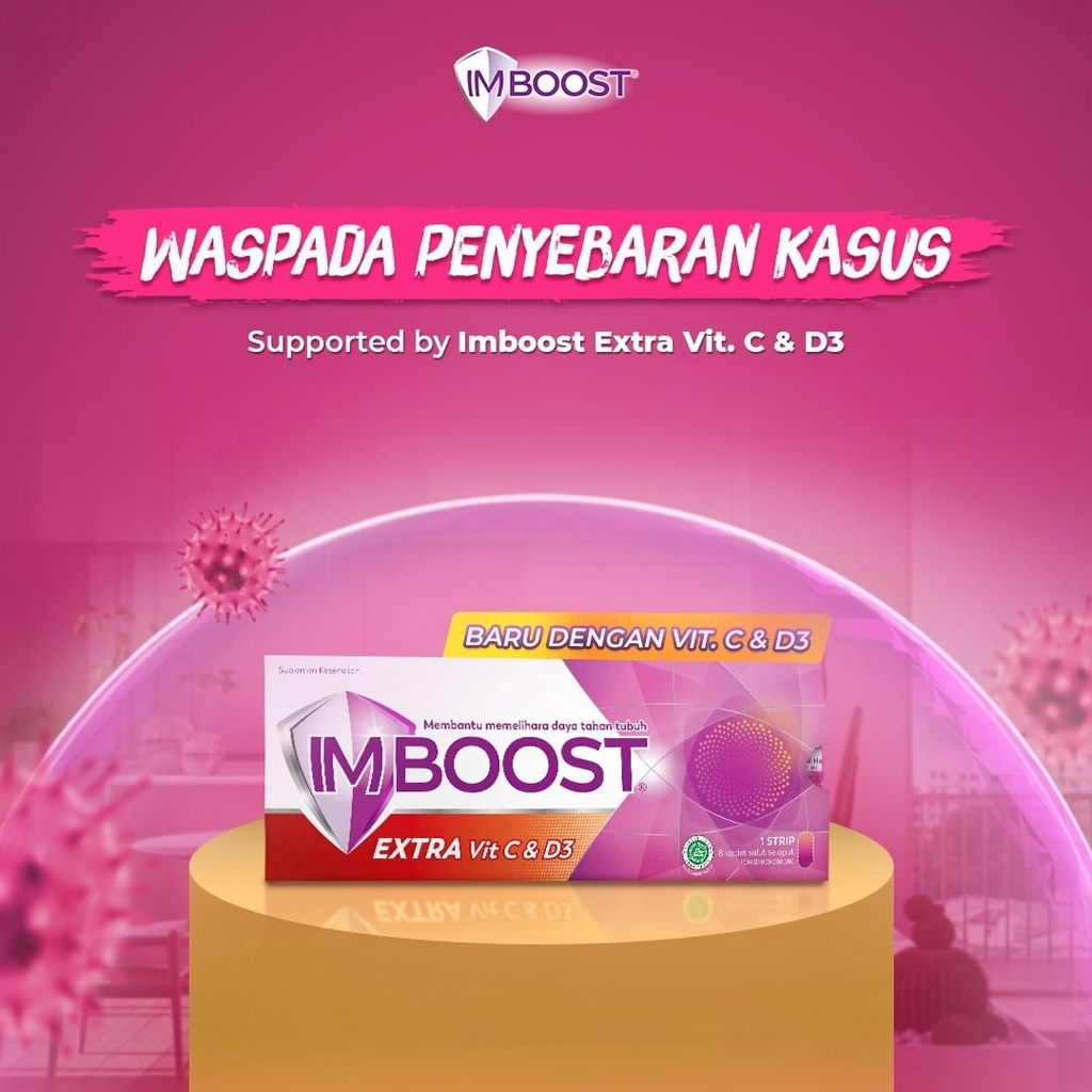 IMBOOST EXTRA plus Vitamin C Vitamin D3 dan Zinc STRIP isi 8